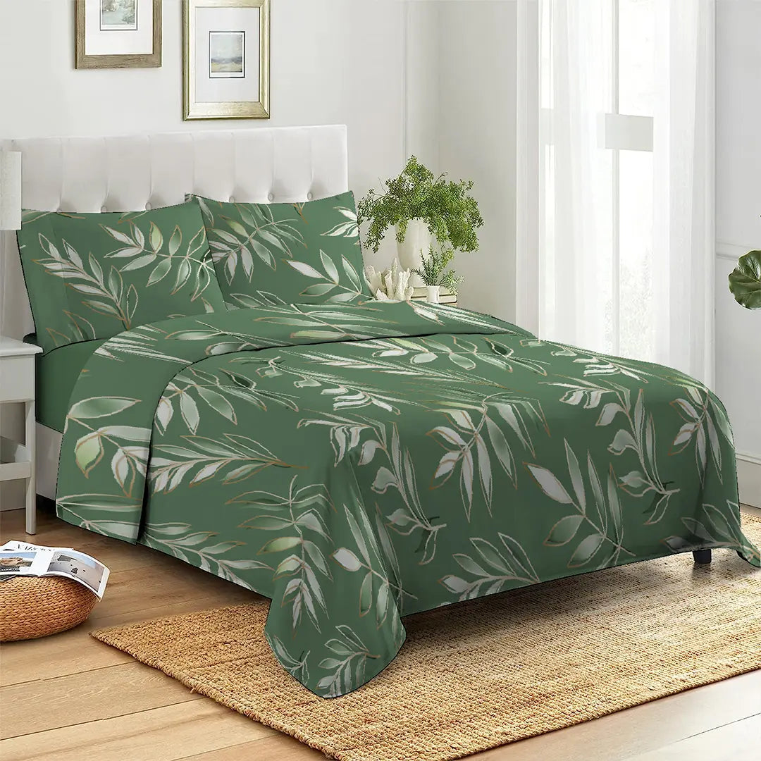 Dingley Ash Leaf - Printed Bed Sheet Set