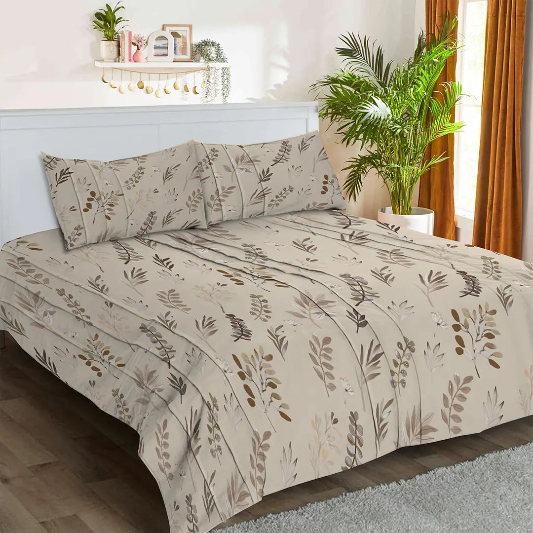 Dusty Gray Forest  Printed Bed Sheet Set
