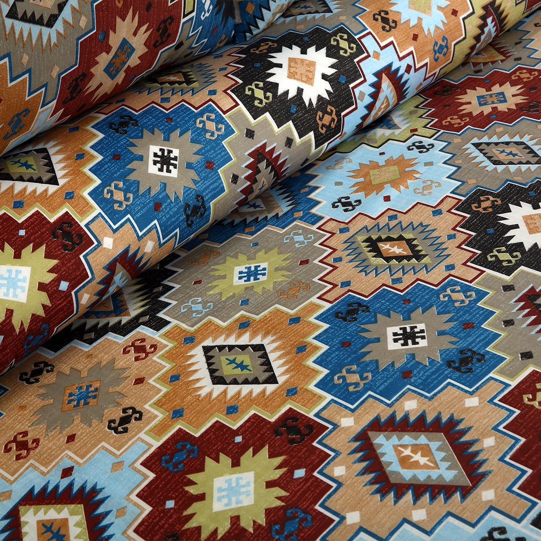 3 Piece - Geometric Diamond Patterned Printed Bed Sheet Set - 3126