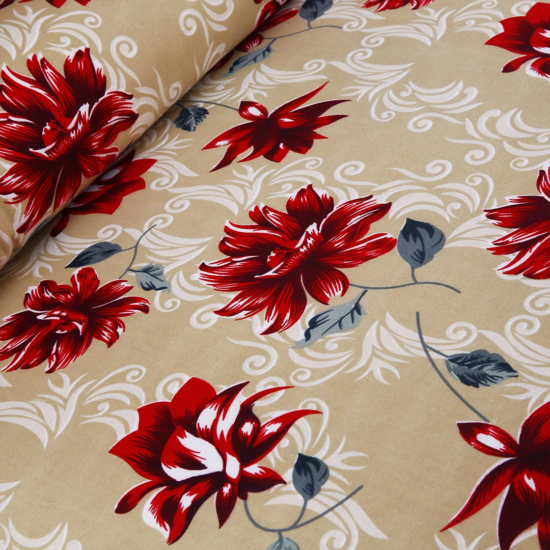 3/6 Piece - Tan & Red Floral Set - 3250