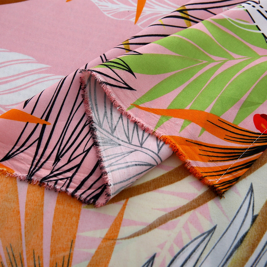 3/6 Piece - Pink Tropical Palm Leaf Set - 3270