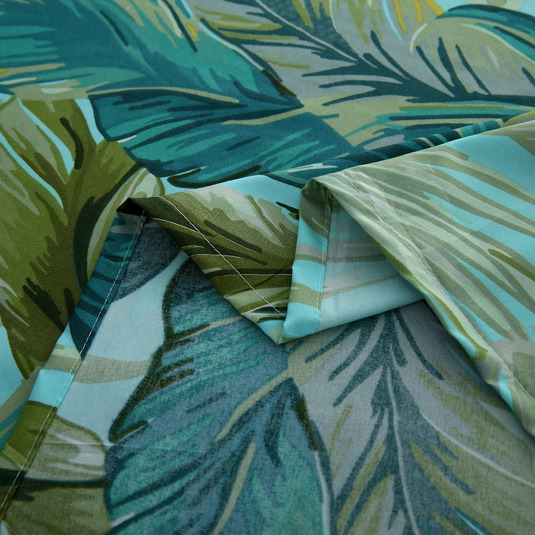 3/6 Piece - Teal and Green Tropical Leaf Set - 3277