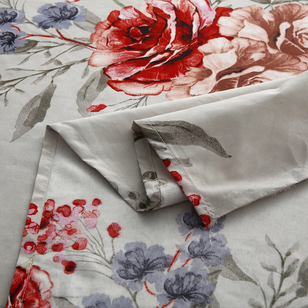 3/6 Piece - Vintage Red and Blue Botanical Set - 3299