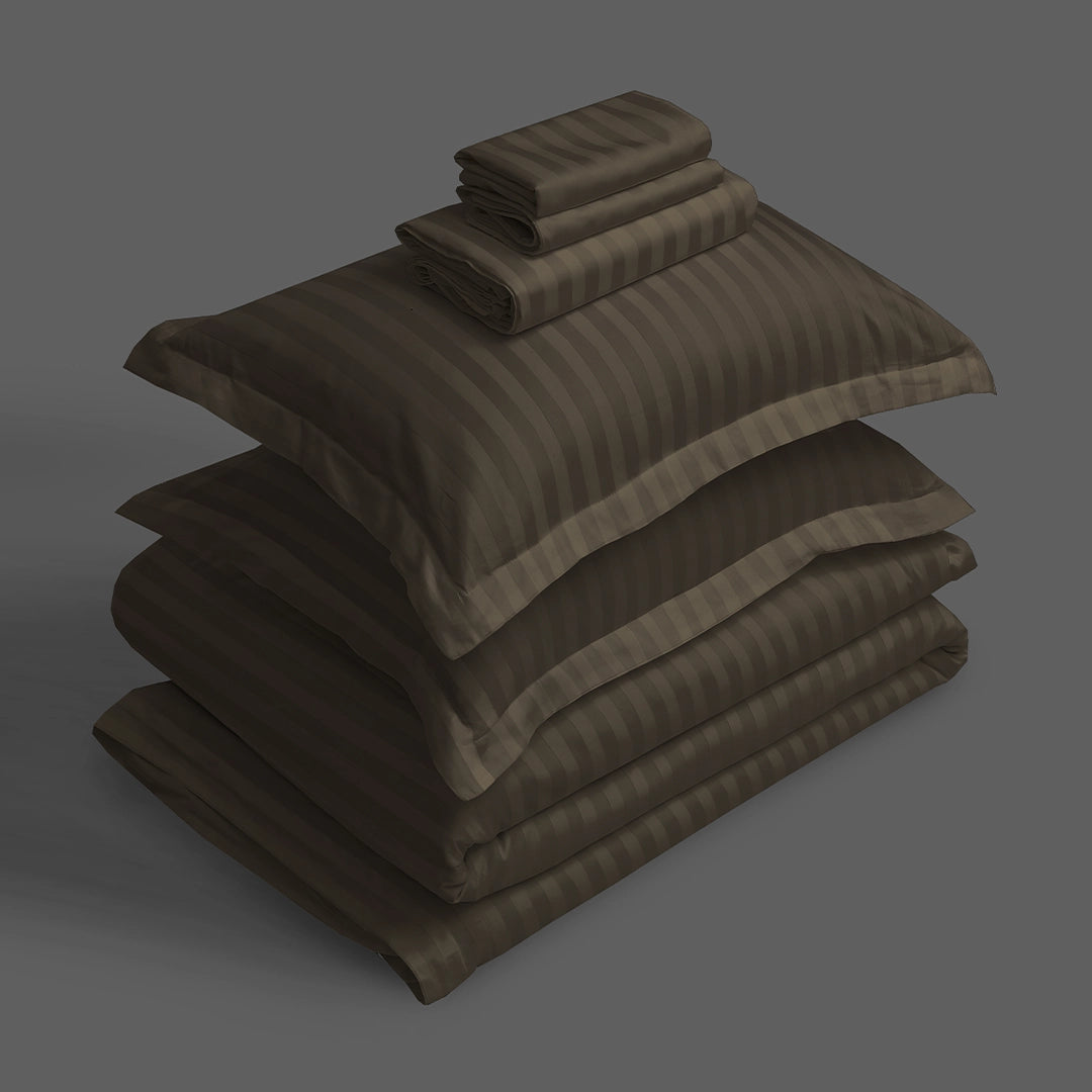 3/6 Piece - Deep Chocolate Stripe Set - 3315