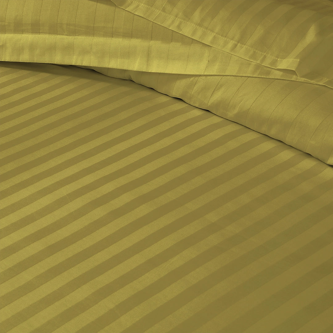 3/6 Piece - Mustard Green Satin Stripe Set - 3334