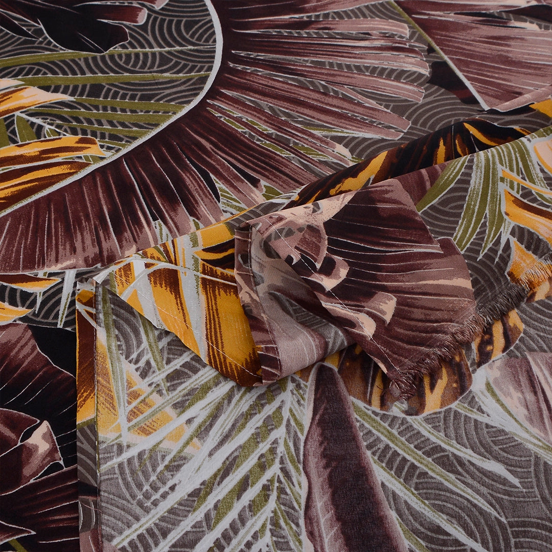 3/6 Piece - Golden Brown Tropical Leaf Set - 3391