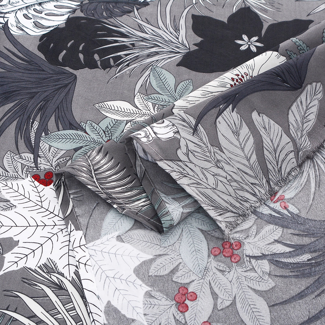3/6 Piece - Grey Garden Tropical Print Set - 3390