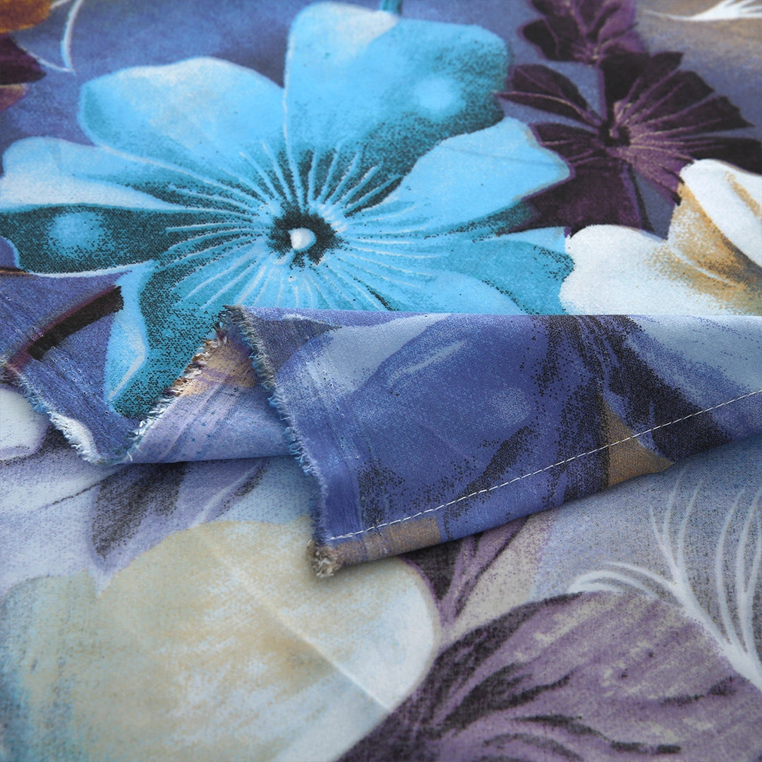 3/6 Piece - Blue & Rust Petals Set - 3376