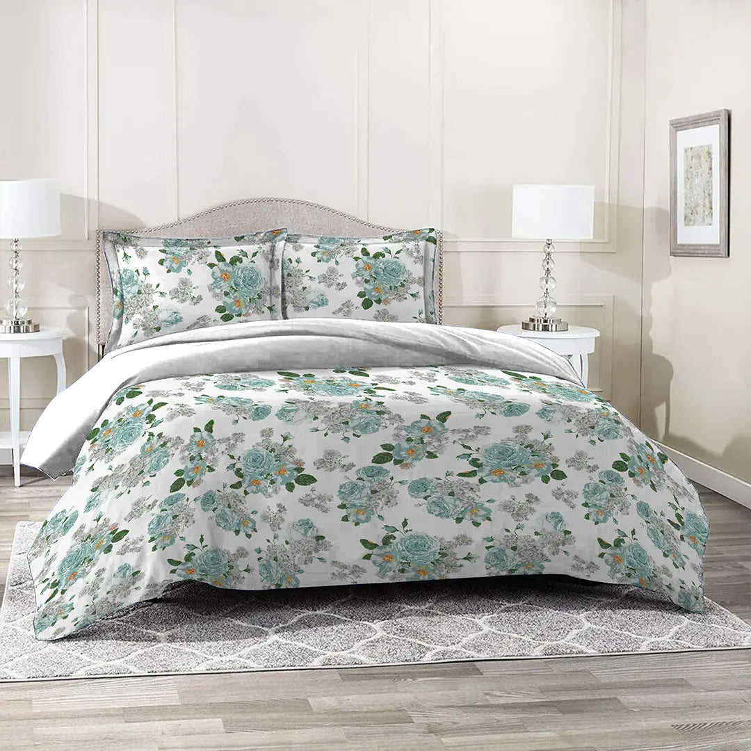 Grand Rose Whitish Printed Bed Sheet