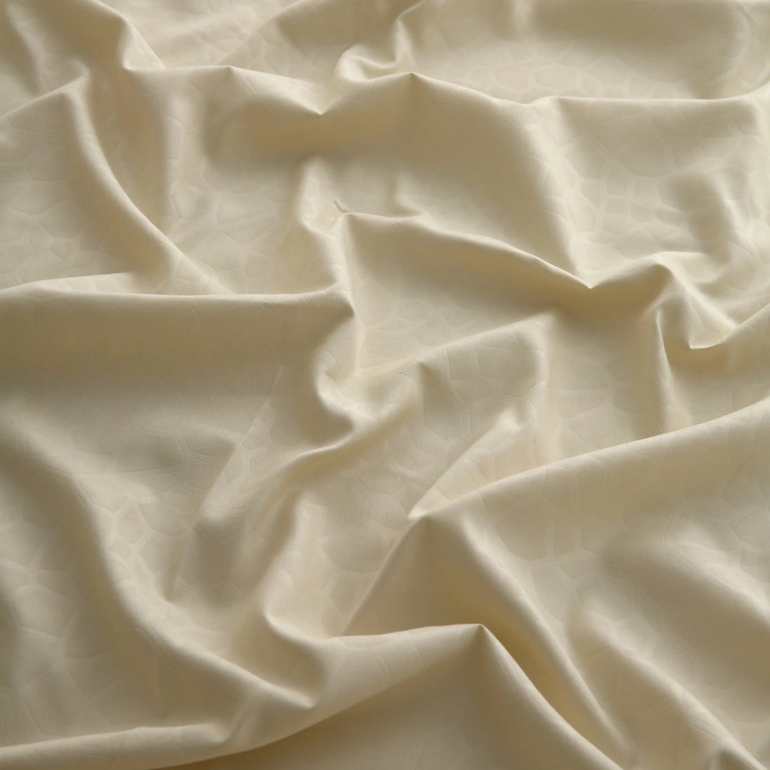 6 Piece - Beige Self Printed Duvet Cover Set
