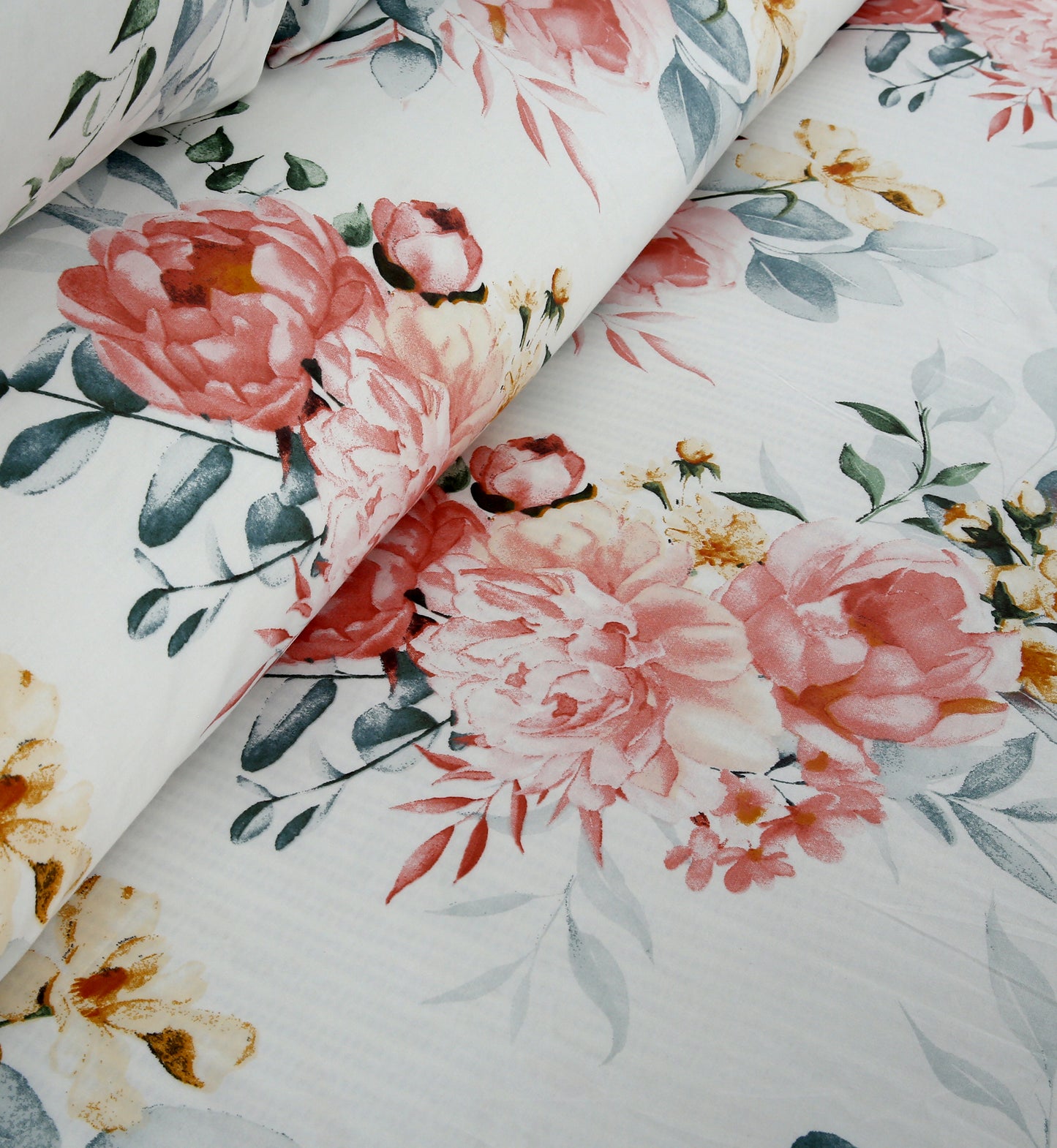 6 Piece - Dhalia Roses Printed Duvet Cover Set