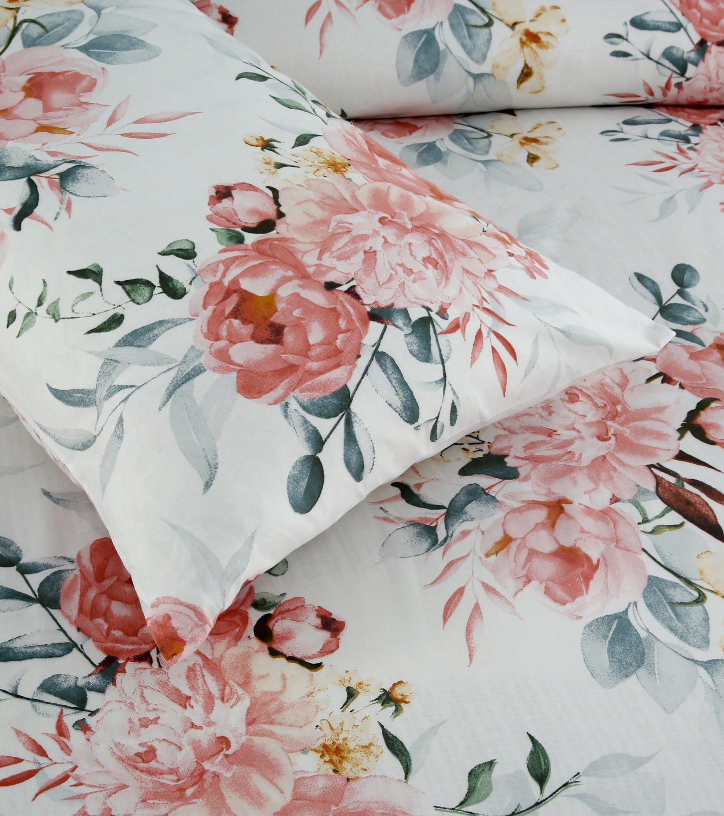 6 Piece - Dhalia Roses Printed Duvet Cover Set