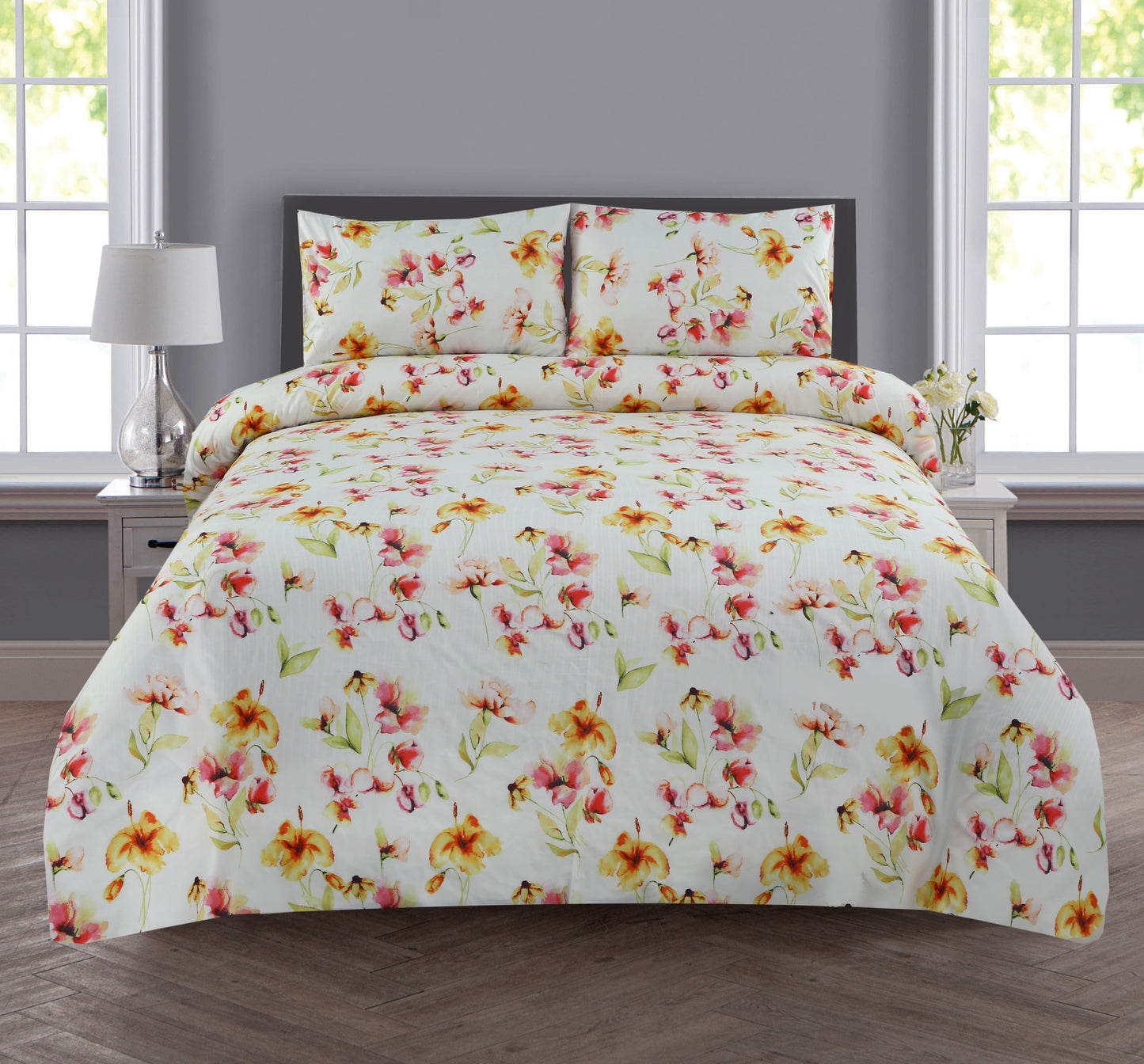 3/6 Piece - Ivory Calico Flower Set - 3229