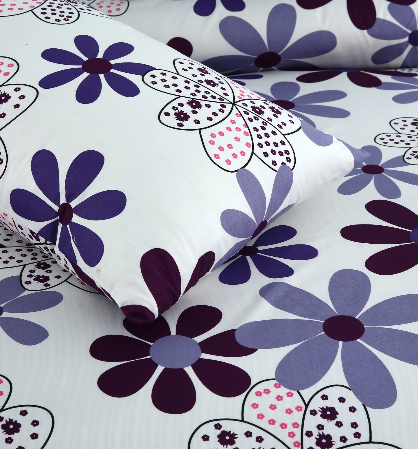 6 Piece - Blue Hues Floral Printed Duvet Cover Set