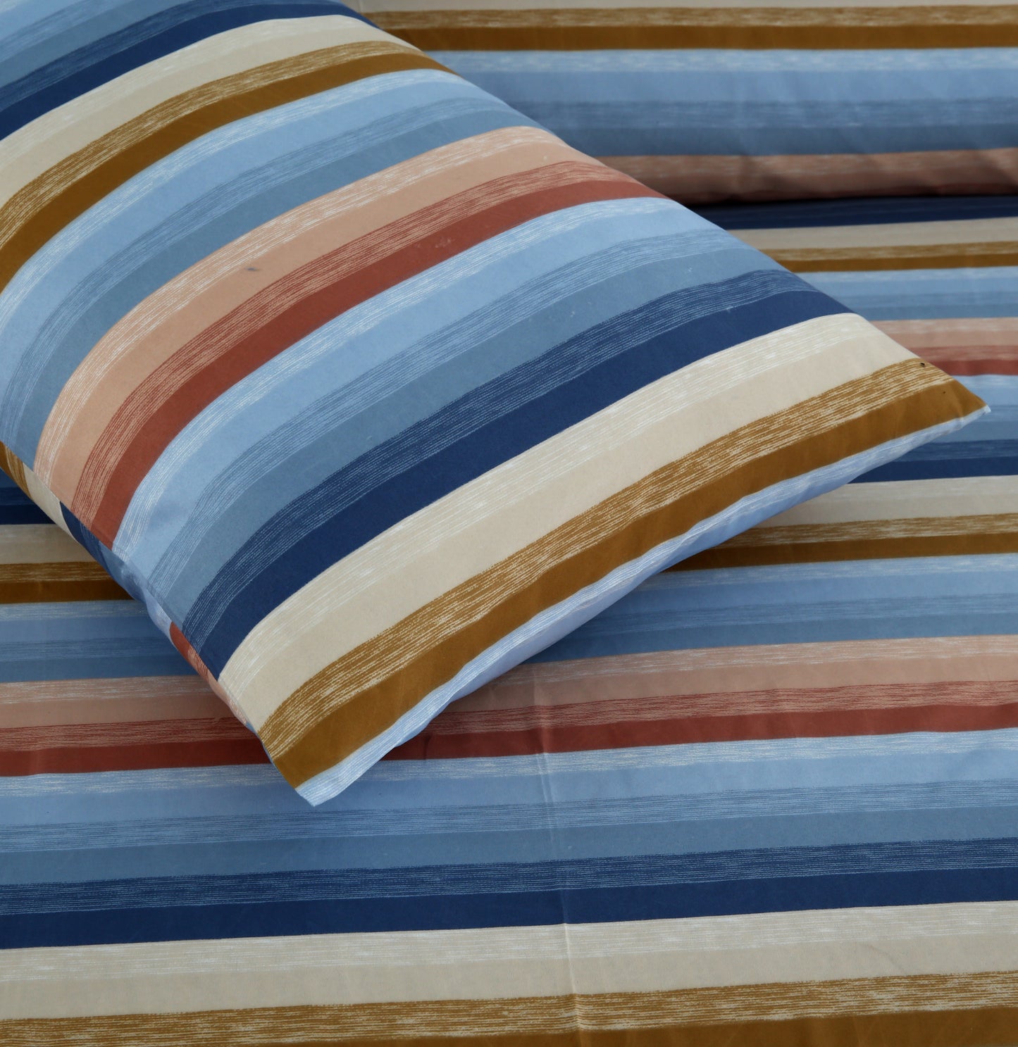 6 Piece - Multi Linear Geometric Printed Duvet Cover Set