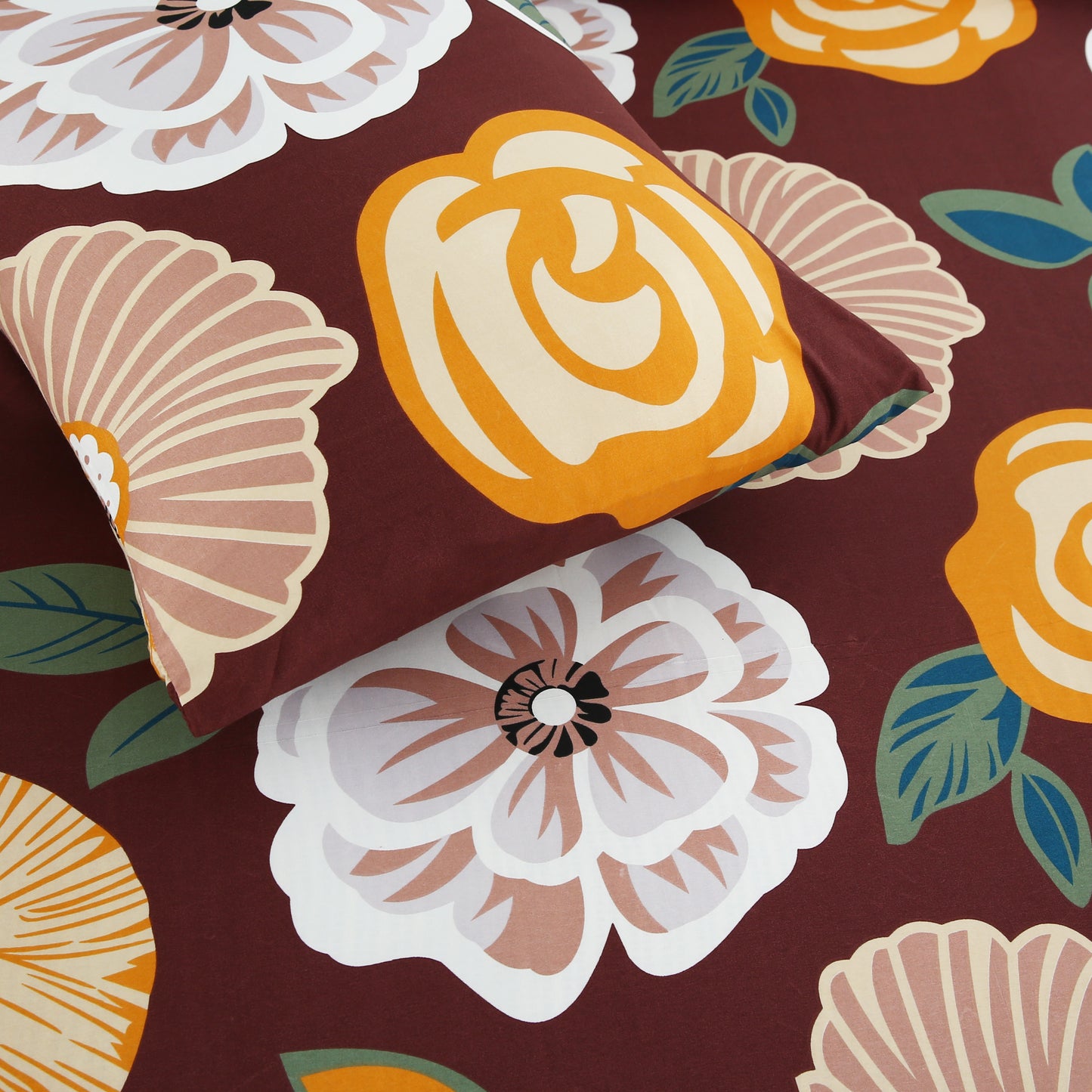 3/6 Piece - Brown Floral Canvas Set - 3193