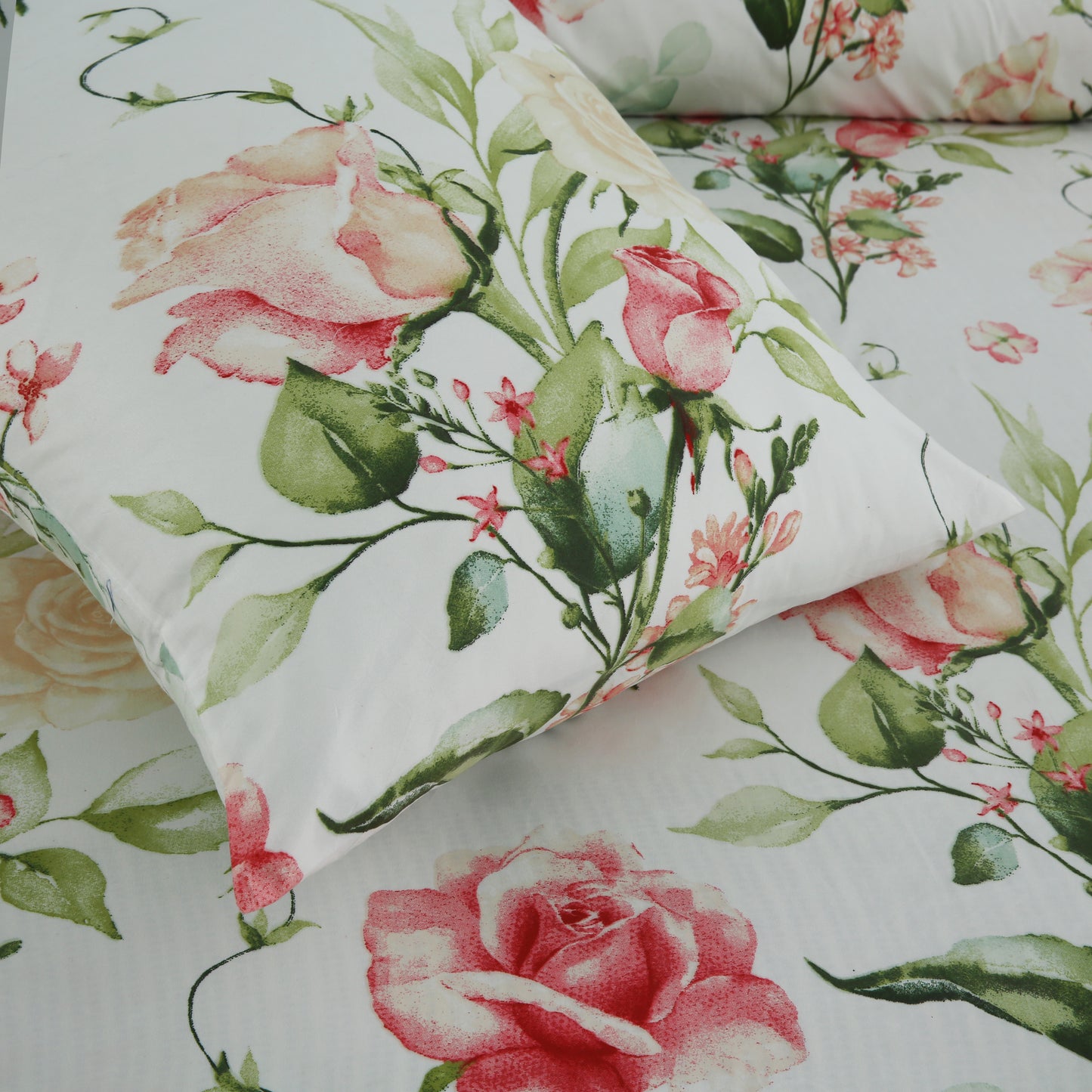 6 Piece - Ivory Gift Wrap Printed Duvet Cover Set