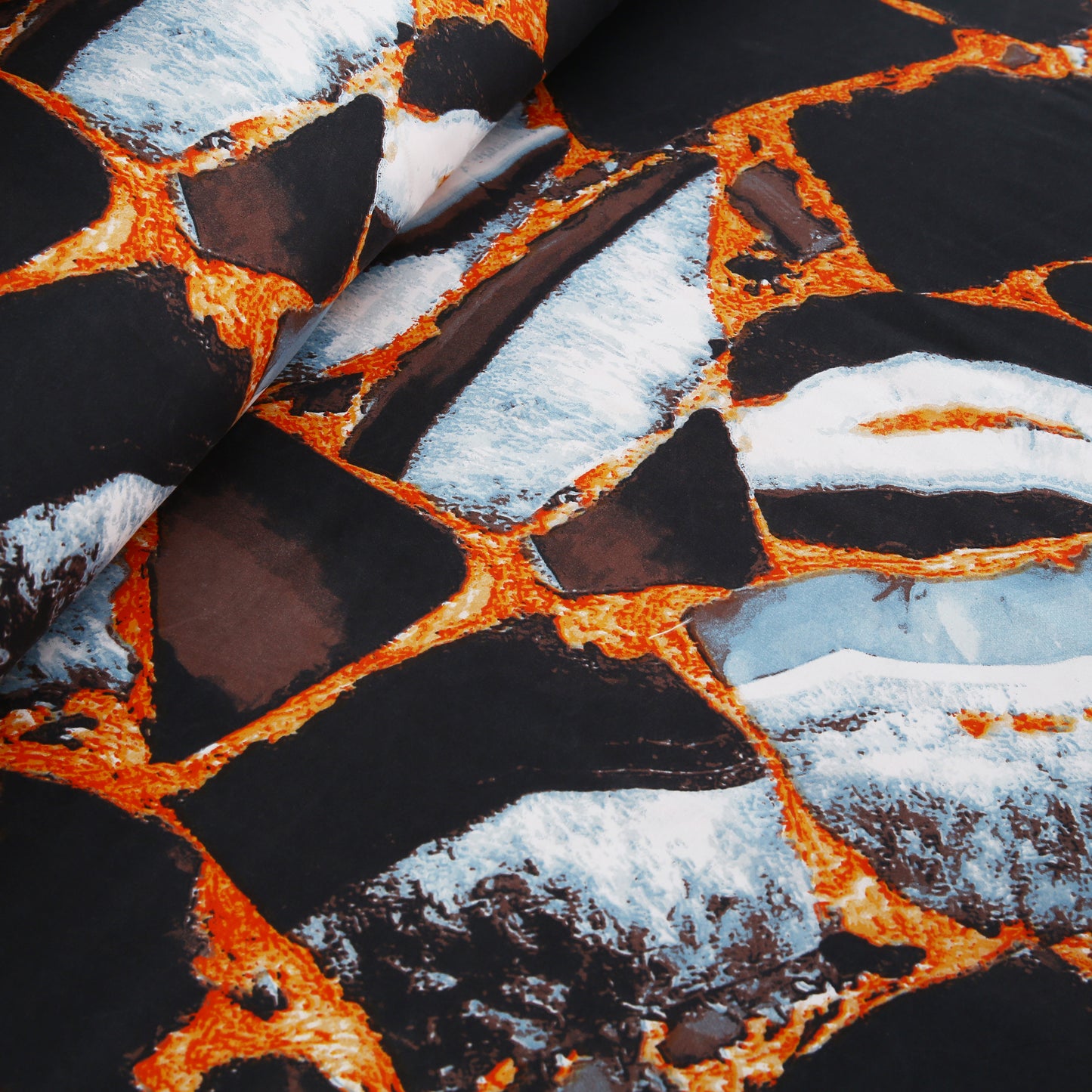6 Piece - Black Marble Printed Duvet Cover Set