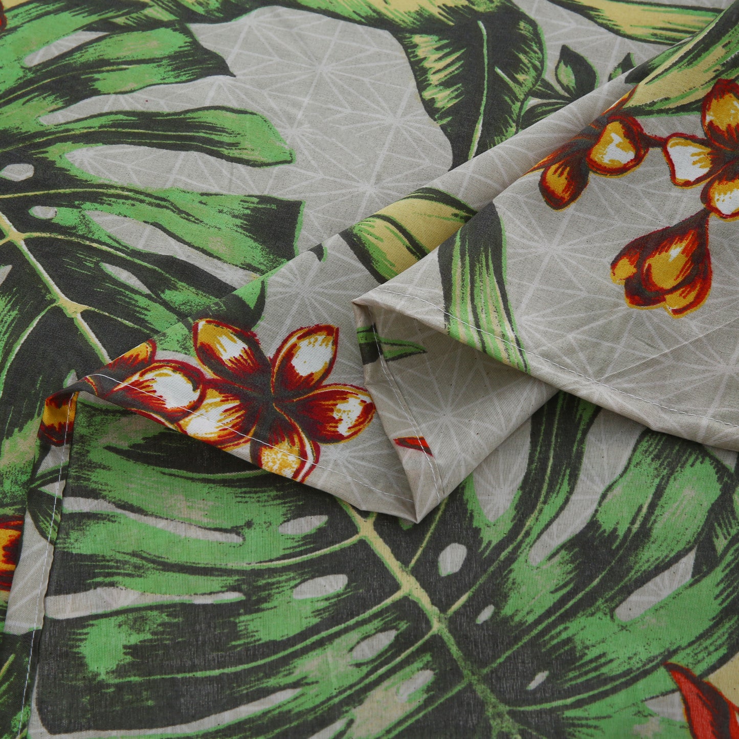 6 Piece - Tropical Grey Floral Printed Duvet Cover Set