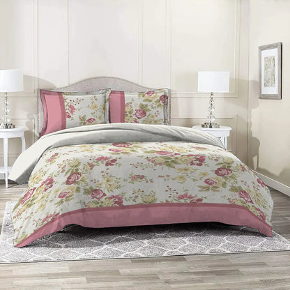 3 Piece - Opium Rose Printed Bed Sheet Set - 1090