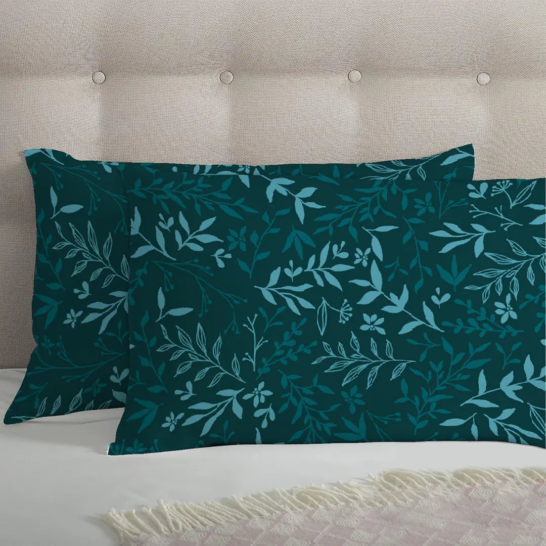 Timber Green Ash Rowan Leaf Printed Pillow Pair