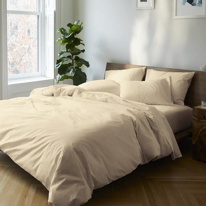 Cream Cotton Sateen Bed Sheet