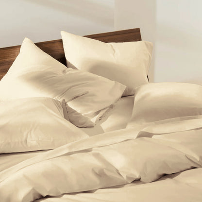 Cream Cotton Sateen Bed Sheet
