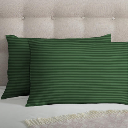 6 Piece - Green Striped Duvet Cover Set