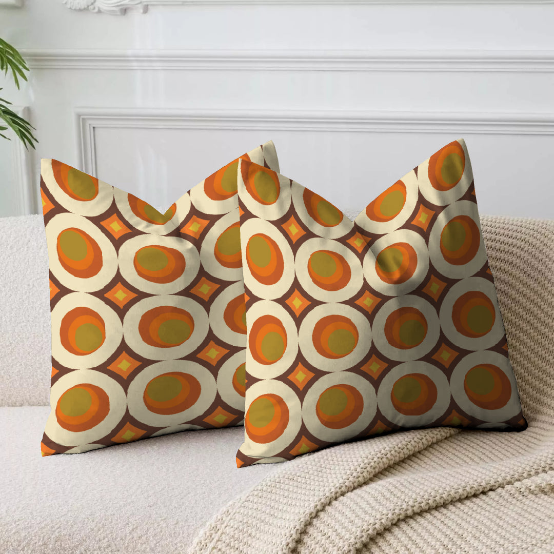 Pumpkin Round Circled Printed Cushion Cover