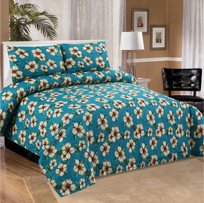 Turquoise Flora - Bedspread Set