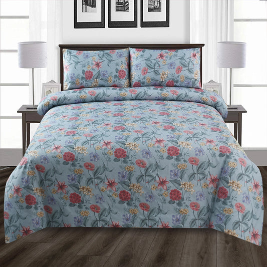 3/6 Piece - Blue Multi Floral Set - 3373