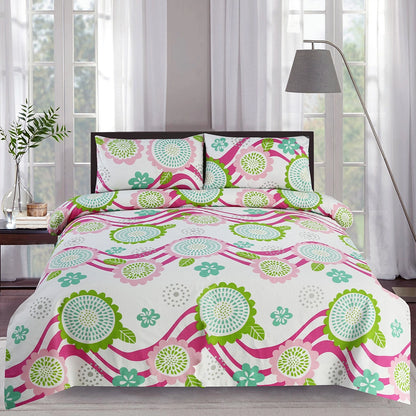 3/6 Piece - Pink Petal Ripple & Teal Bloom Set - 3346