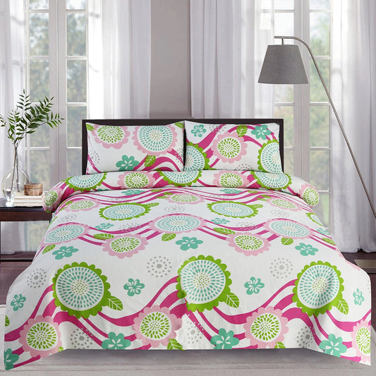 3/6 Piece - Pink Petal Ripple & Teal Bloom Set - 3346