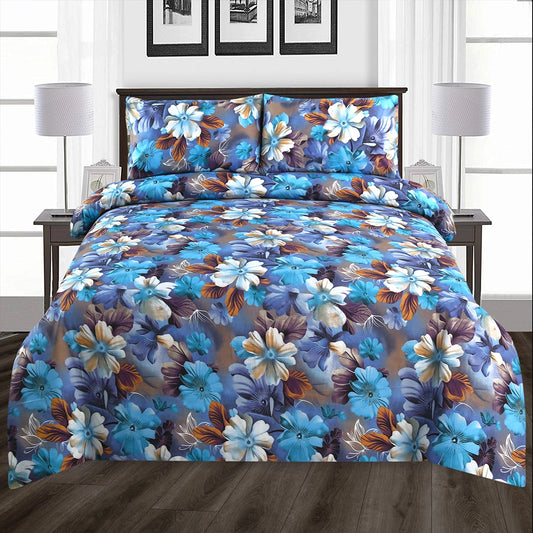 3/6 Piece - Blue & Rust Petals Set - 3376