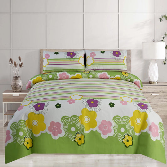3/6 Piece - Zesty Lime Bloom & Pastel Stripe  Set - 3364
