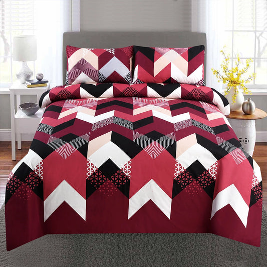3/6 Piece - Red & Maroon Zig-Zag Set - 3383