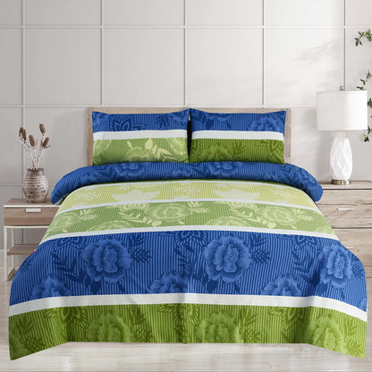 3/6 Piece - Royal Indigo & Pistachio Floral Set - 3343