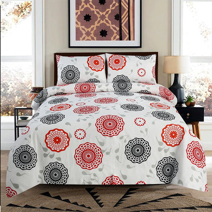 3/6 Piece - Ruby Mandala & Charcoal Bloom Set - 3351