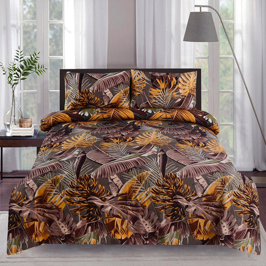 3/6 Piece - Golden Brown Tropical Leaf Set - 3391