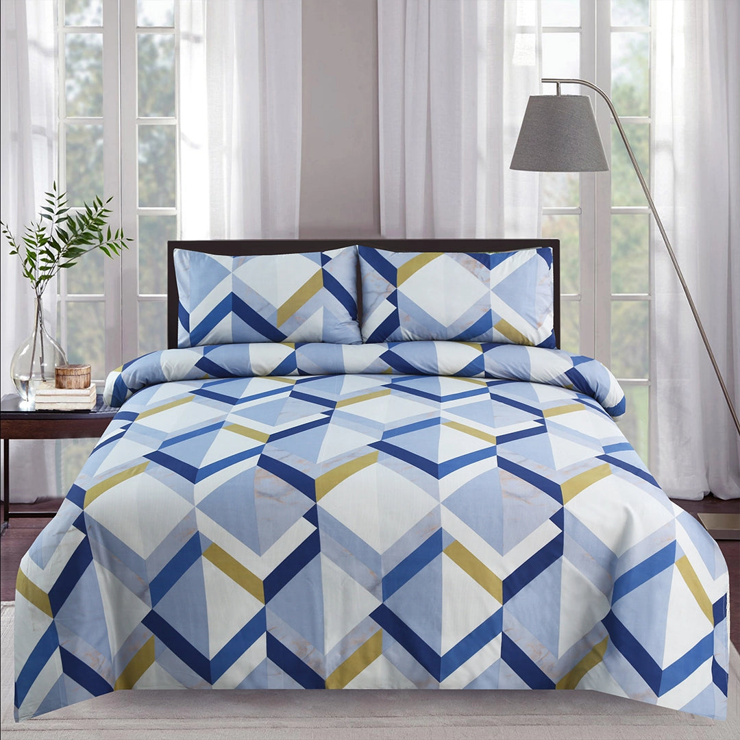 3/6 Piece - Blue & Mustard Geometric Set - 3374