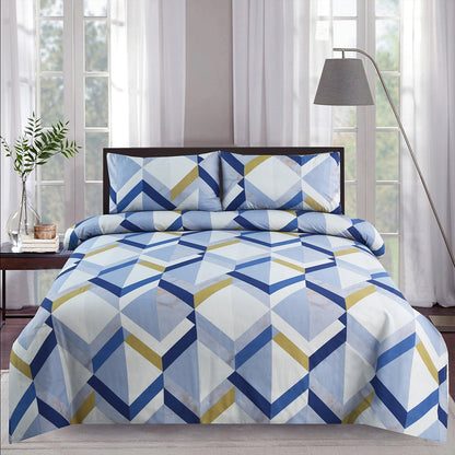 3/6 Piece - Blue & Mustard Geometric Set - 3374
