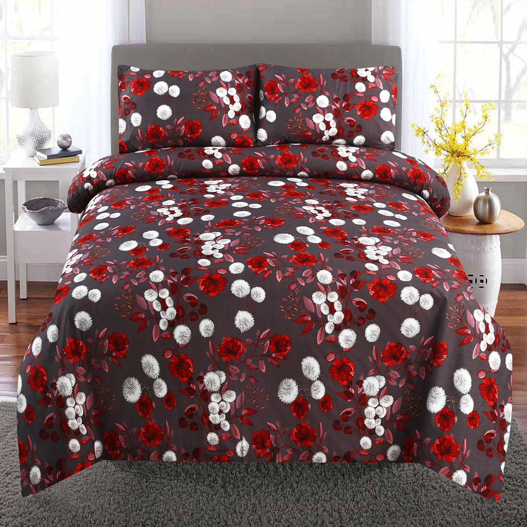 3/6 Piece - Dark Grey Floral Bunch Set - 3379