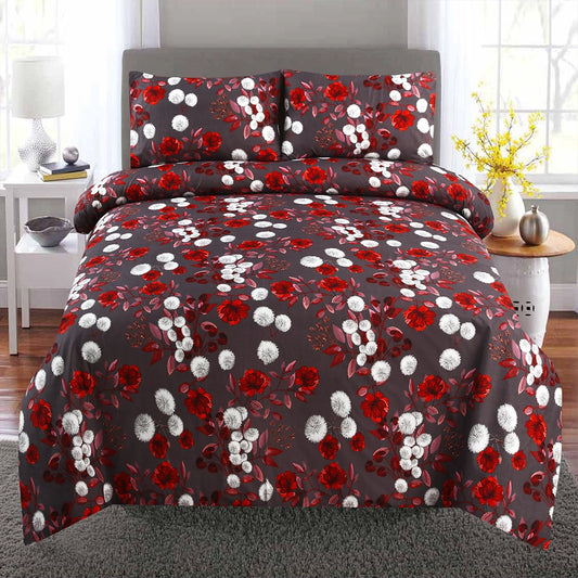 3/6 Piece - Dark Grey Floral Bunch Set - 3379