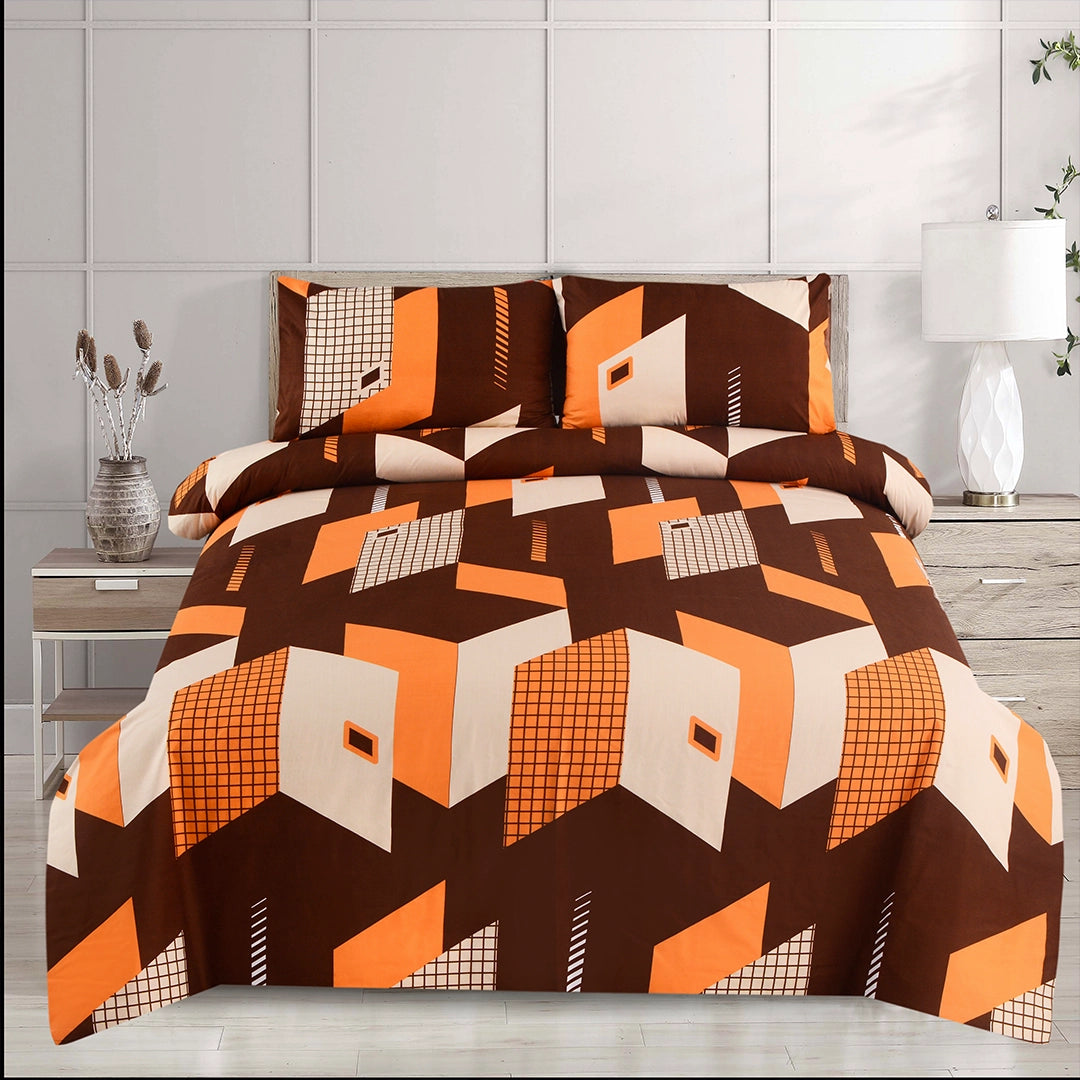 3/6 Piece - Brown & Orange 3D Block  Set - 3396
