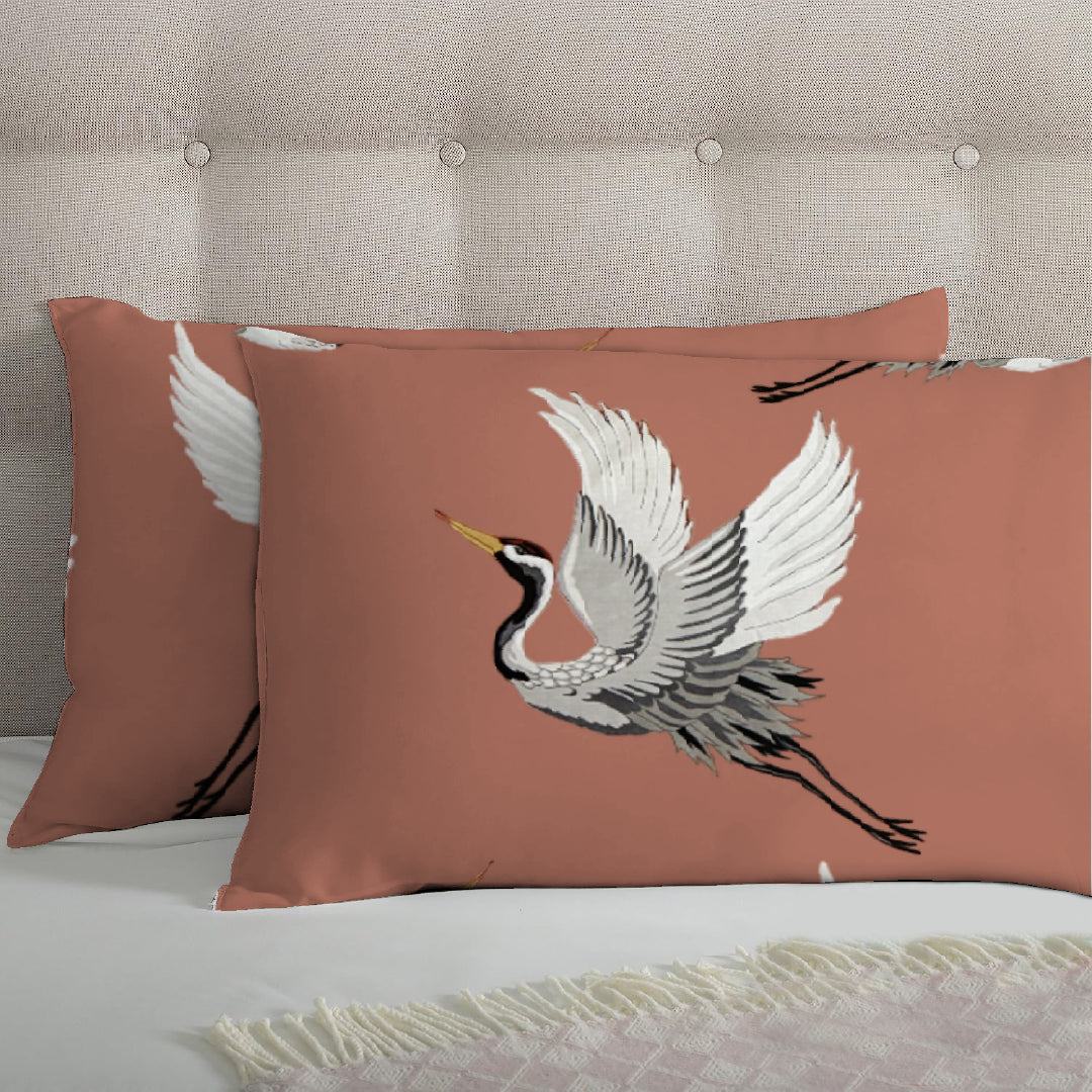 Crane Printed Clay Pillow Pair