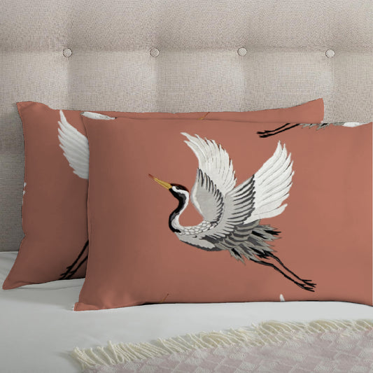 Crane Printed Clay Pillow Pair