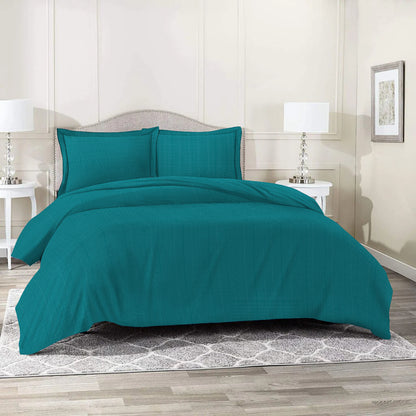 3 Piece - Teal Dots Printed Bed Sheet Set - 3027