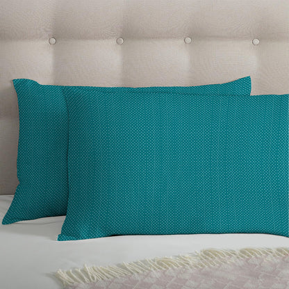 3 Piece - Teal Dots Printed Bed Sheet Set - 3027