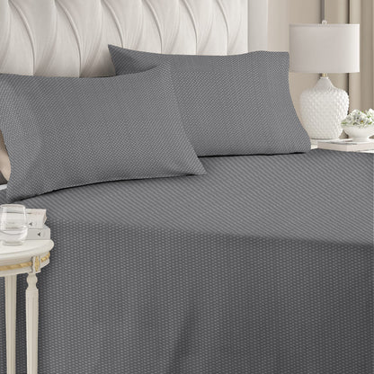 6 Piece - Grey Dots Printed Duvet Cover Set