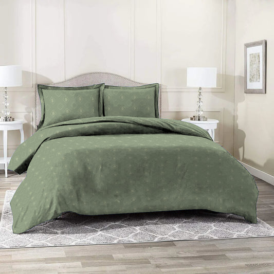 6 Piece - Green Geometrical Printed Duvet Cover Set